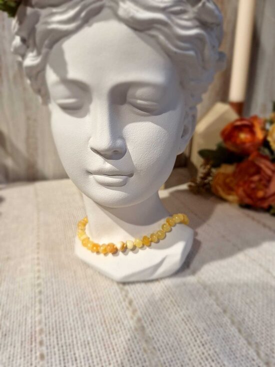 Dzintara krellītes pulētas citrona krāsā 33cm